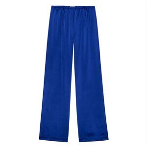 361. DONNI. The Silk Simple Pant Azure Blue $364 NWT Small